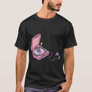 Rosa tragbarer CD-Player Chart-Hit T-Shirt