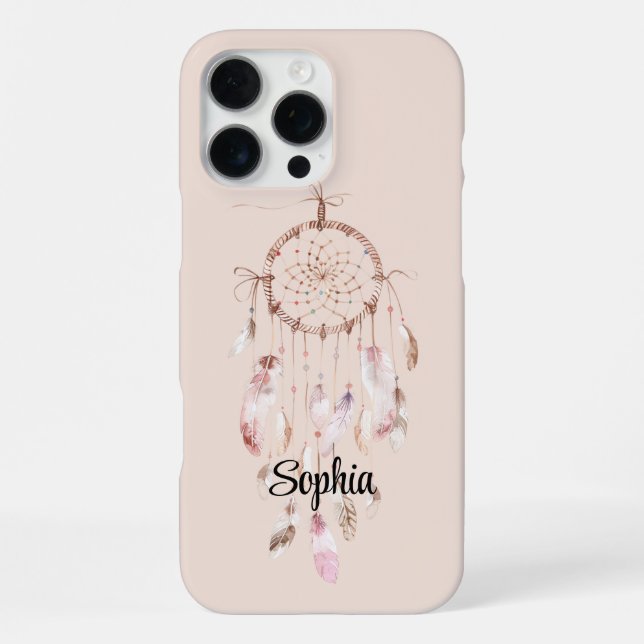 Rosa Traumfänger iPhone 16 Pro Max Hülle (Rückseite)