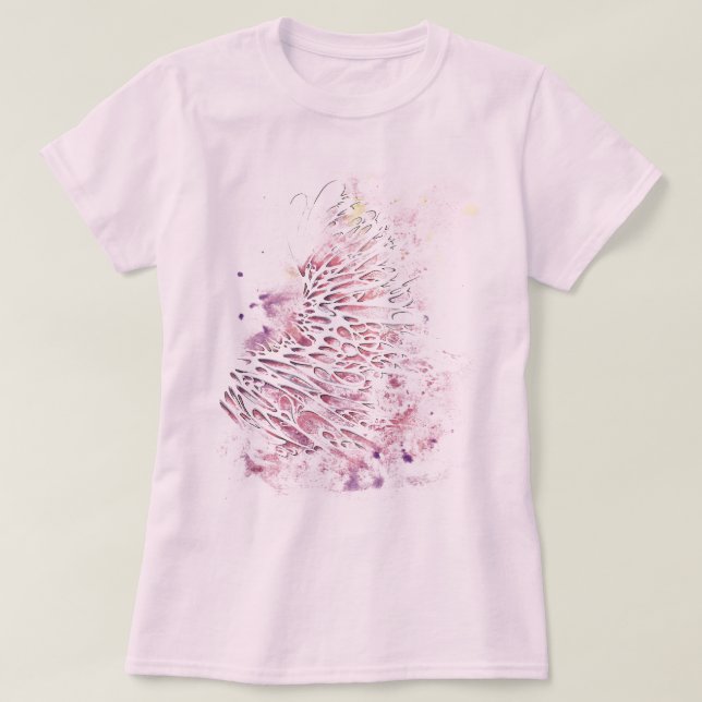 Rosa Traumflügel T-Shirt (Design vorne)