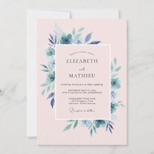 Rosa Traumhafte Florale Hochzeit Einladung
