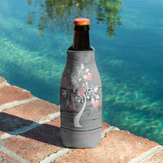 Rosa Tree des Herzens Personalisierte Flasche Cool Flaschenkühler (In Situ Pool)