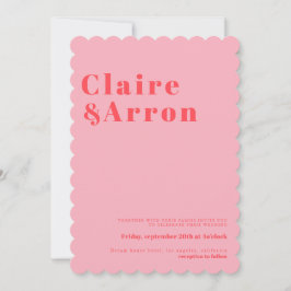 Rosa Trendy Wedding Einladung