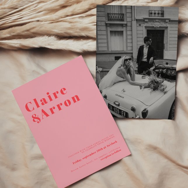 Rosa Trendy Wedding Einladung (Von Creator hochgeladen)