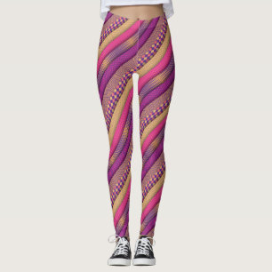 Rosa Tribal Streifen Geometrisches Muster fett eth Leggings
