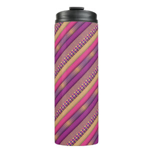 Rosa Tribal Streifen Geometrisches Muster fett eth Thermosbecher
