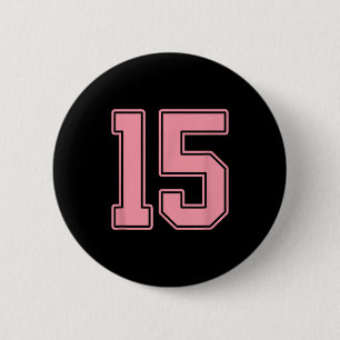 Rosa Trikot Nummer 15 Spieler Uniform #15  Button