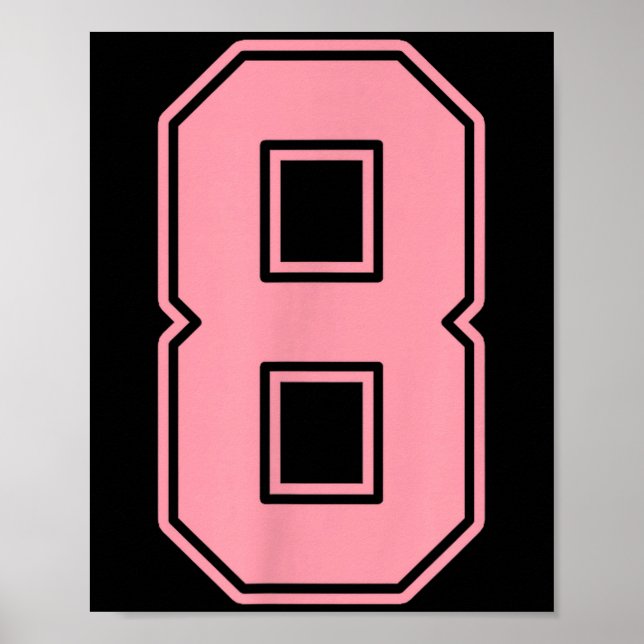 Rosa Trikot Nummer 8 Spieler Uniform #8  Poster (Vorne)