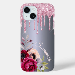 Rosa Tropfen Blumenschrift Case-Mate iPhone Hülle