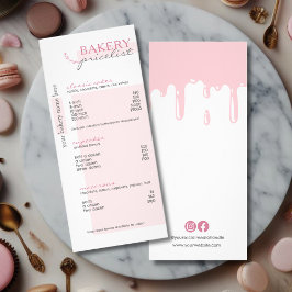 Rosa Tropfen Menü Bäckerei Preisliste