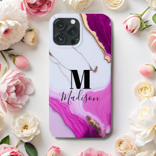Rosa Tropfen, weißer Marmor Case-Mate iPhone Hülle
