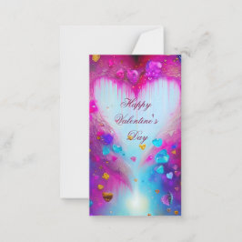 Rosa tropfende Herzen abstrakte Kids Valentine Mitteilungskarte