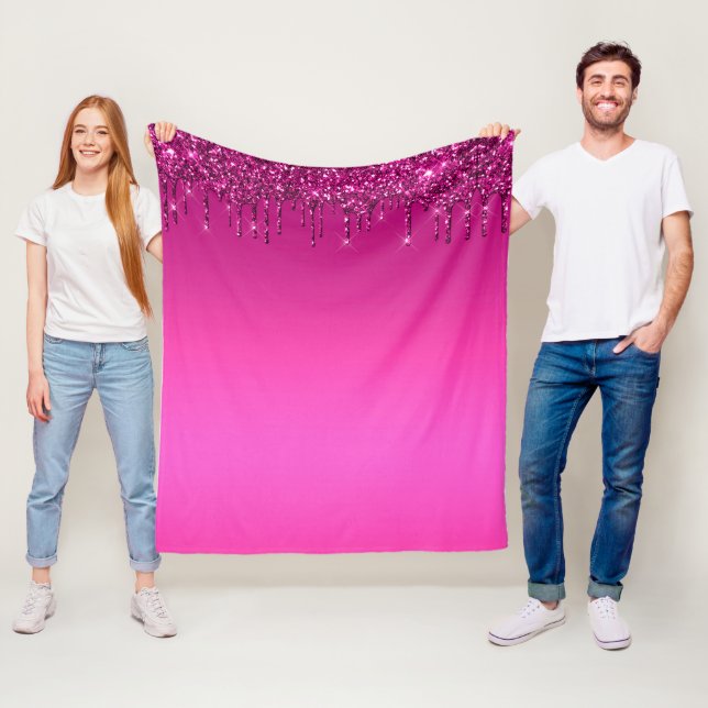 Rosa tropfender Glitter Fleecedecke (Beispiel)