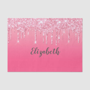 Rosa tropfender Glitter-Mädchen-Trendy-Chic-Bling Seidenpapier