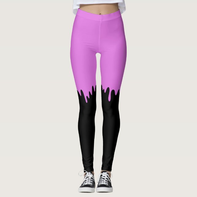 Rosa Tropfschleife Leggings (Vorderseite)