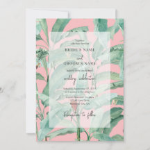 Rosa tropische Bananenpalme Blätter Hochzeit