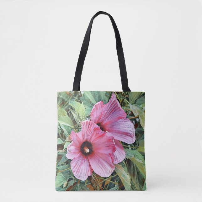 Rosa Tropische Blume Kunst - Traumreise Tasche (Vorderseite)