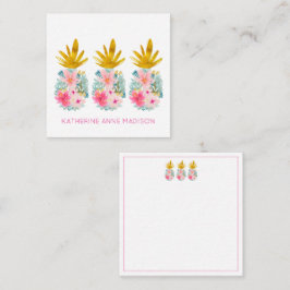 Rosa tropische Blume und Ananas Mitteilungskarte