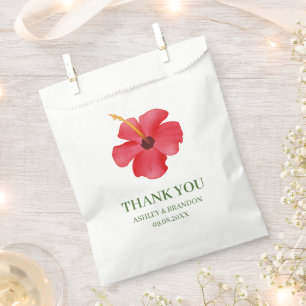 Rosa tropische Blumen Hochzeit Danke Geschenktütchen