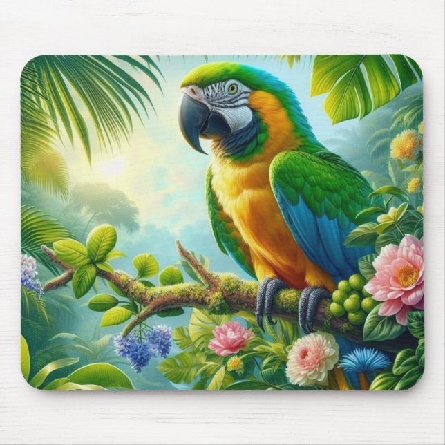 Rosa tropische Blüte Mousepad (Vorne)