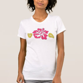 Rosa tropische Hawaiianische Hibiskus Blume T-Shirt