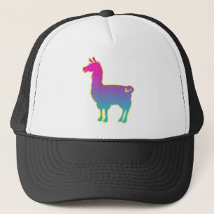 Rosa tropische Lama-Kappe Truckerkappe