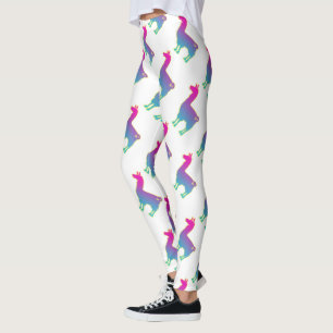 Rosa tropische Lama-Leggings Leggings
