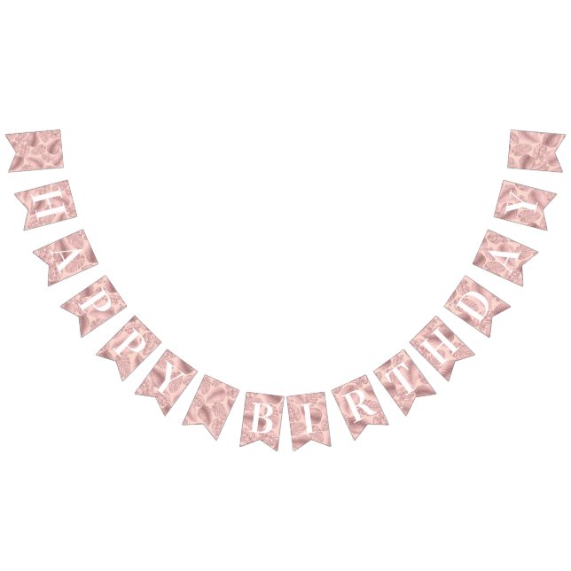 Rosa Tropischer Geburtstag Wimpelkette (Alle)