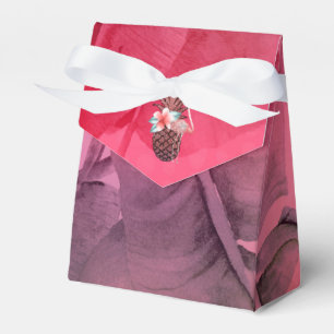 Rosa Tropischer Glitzer Ananas Luau Party Geschenkschachtel