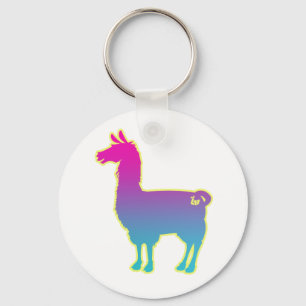Rosa tropischer Lama-Schlüsselanhänger Schlüsselanhänger