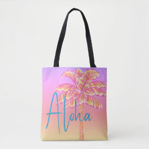 Rosa tropischer Sonnenuntergang Palme Tree Aloha A Tasche