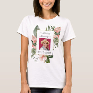 Rosa tropisches florales In-Liebender-Erinnerung-M T-Shirt