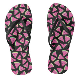 Rosa tropisches Wassermelonen-Muster Flip Flops