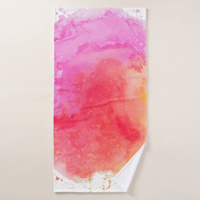 Rosa Trübe mit Wasserfarbe Badehandtuch (Badehandtuch)