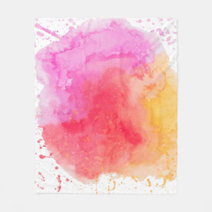Rosa Trübe mit Wasserfarbe Fleecedecke