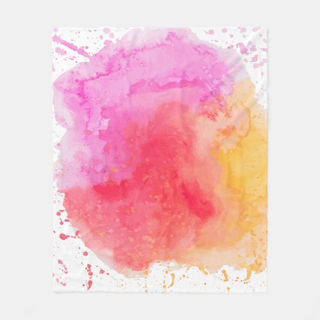 Rosa Trübe mit Wasserfarbe Fleecedecke (Vorderseite)