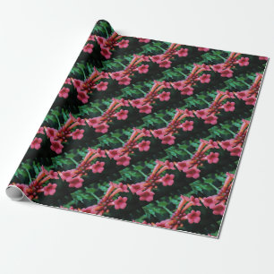 Rosa Trumpet Honeysuckle Botanische Kunst Geschenkpapier