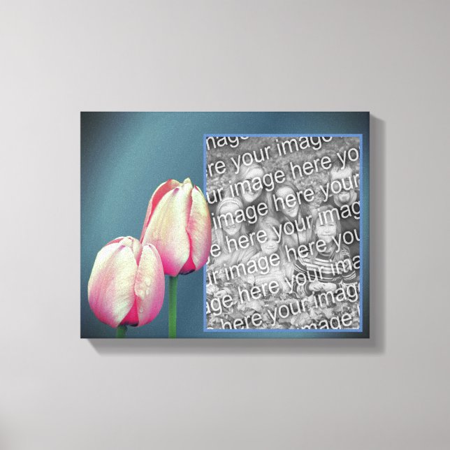 Rosa Tulip Blume Rahmen erstellen Sie Ihr eigenes  Leinwanddruck (Vorderseite)
