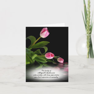 Rosa Tulissen im Wasser Beileid Danke Karte