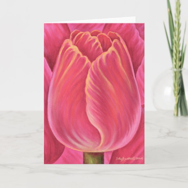 Rosa Tulpe-Blumen-Natur-Malerei - multi Karte (Vorderseite)