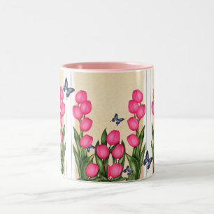 Rosa Tulpe-BlumenTasse Zweifarbige Tasse