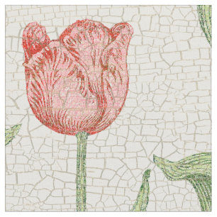 Rosa Tulpe-Garten-Muster Stoff
