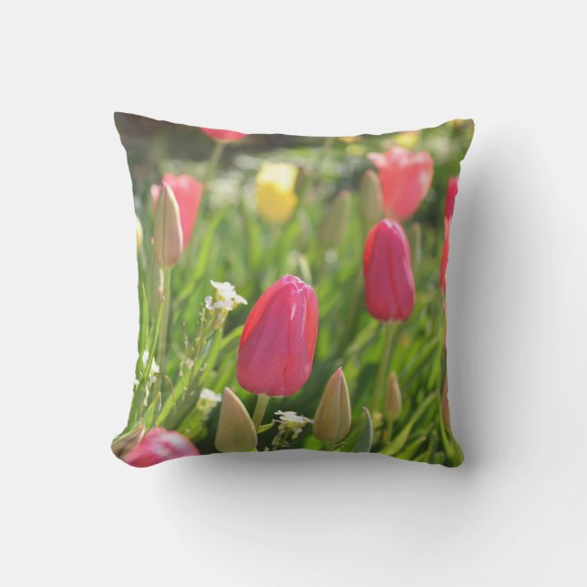 rosa Tulpe throwpillow Kissen (Vorderseite)
