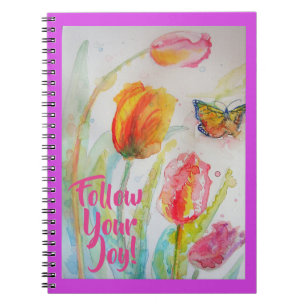 Rosa Tulpe Tulpen Floral Blumen Notizbuch Notizblock