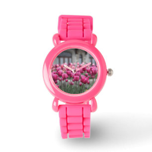 Rosa Tulpe-Uhr Armbanduhr