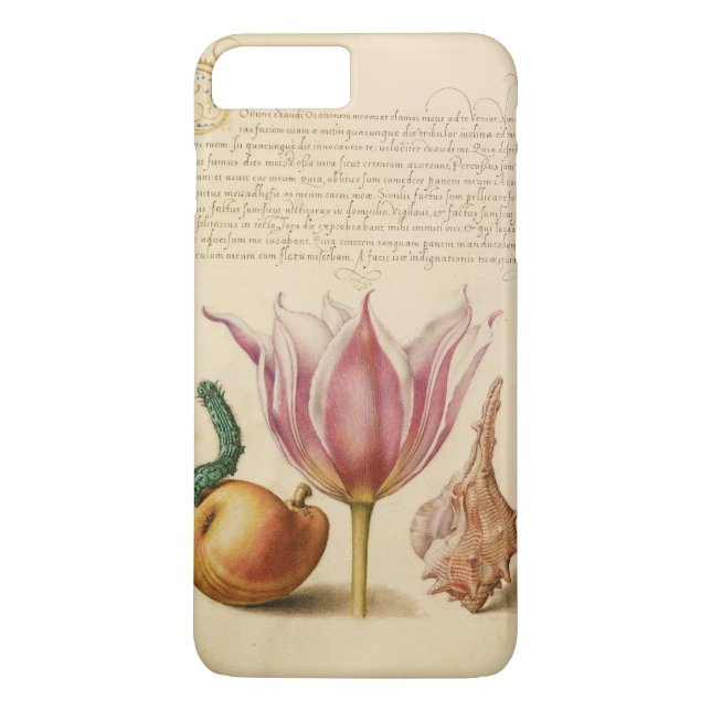 Rosa Tulpe und Catepillar Case-Mate iPhone Hülle (Rückseite)