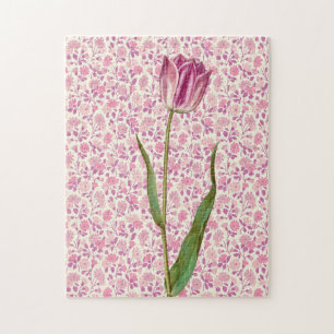 Rosa Tulpe Vintage Kunstpuzzle