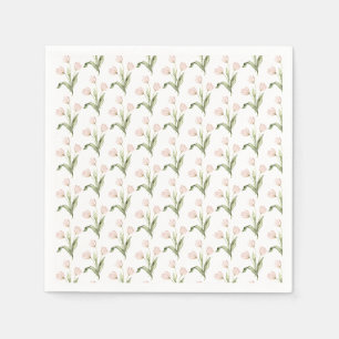 Rosa Tulpen Aquarell Blumen Baby Shower Serviette