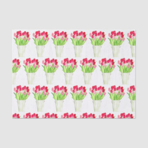 Rosa Tulpen Aquarell elegante rustikale Seidenpapier