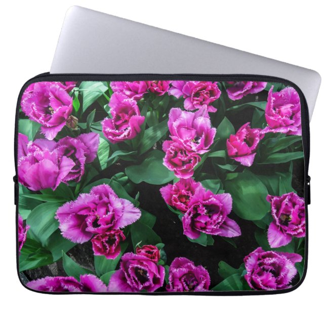 Rosa Tulpen Blume Laptopschutzhülle (Vorderseite)