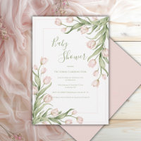 Rosa Tulpen Blumen Elegante Babyparty